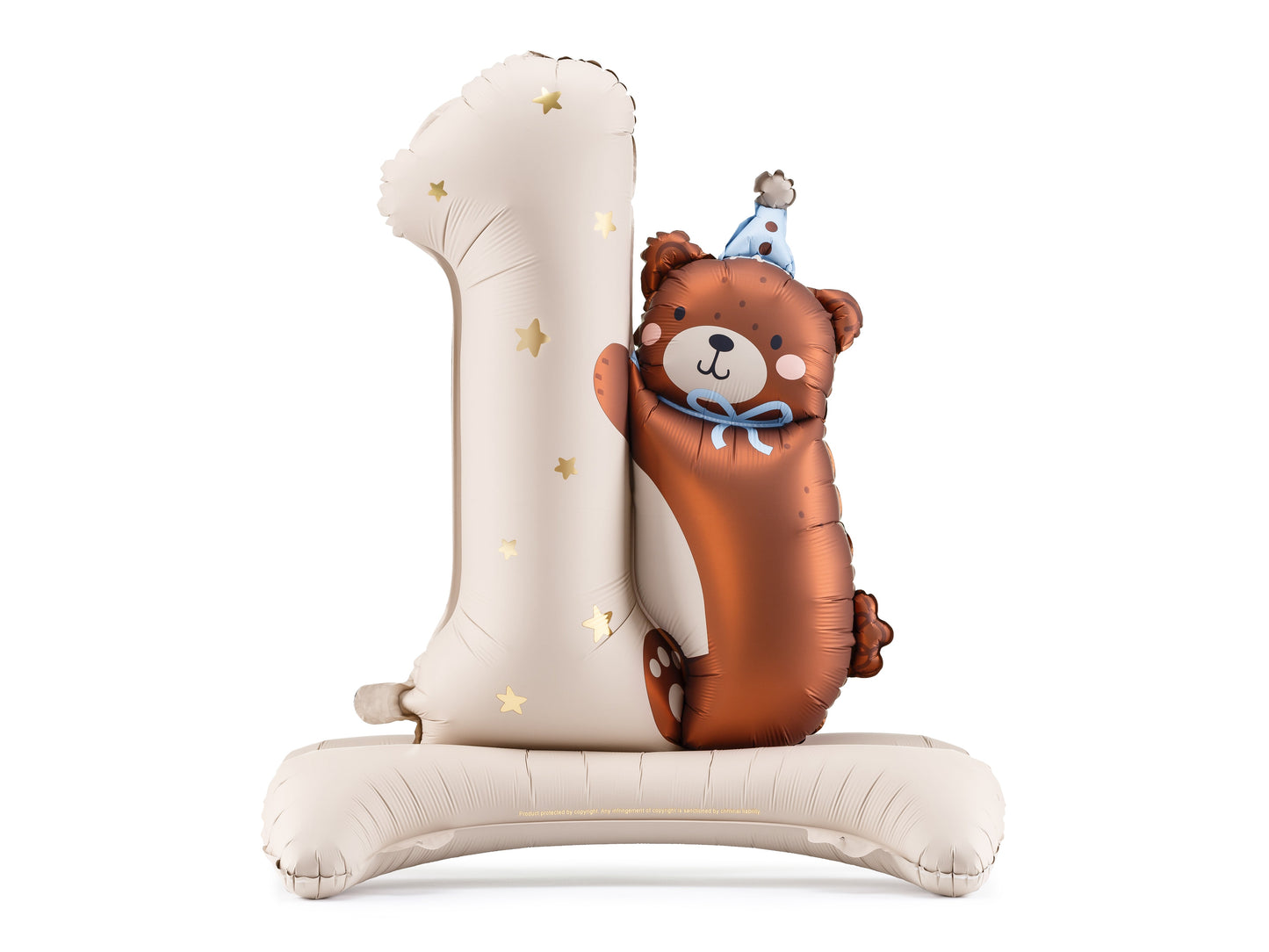 Folienballon Zahl '1' mit Bär, 81 x 72 cm - Feuerwerk & Pyrotechnik