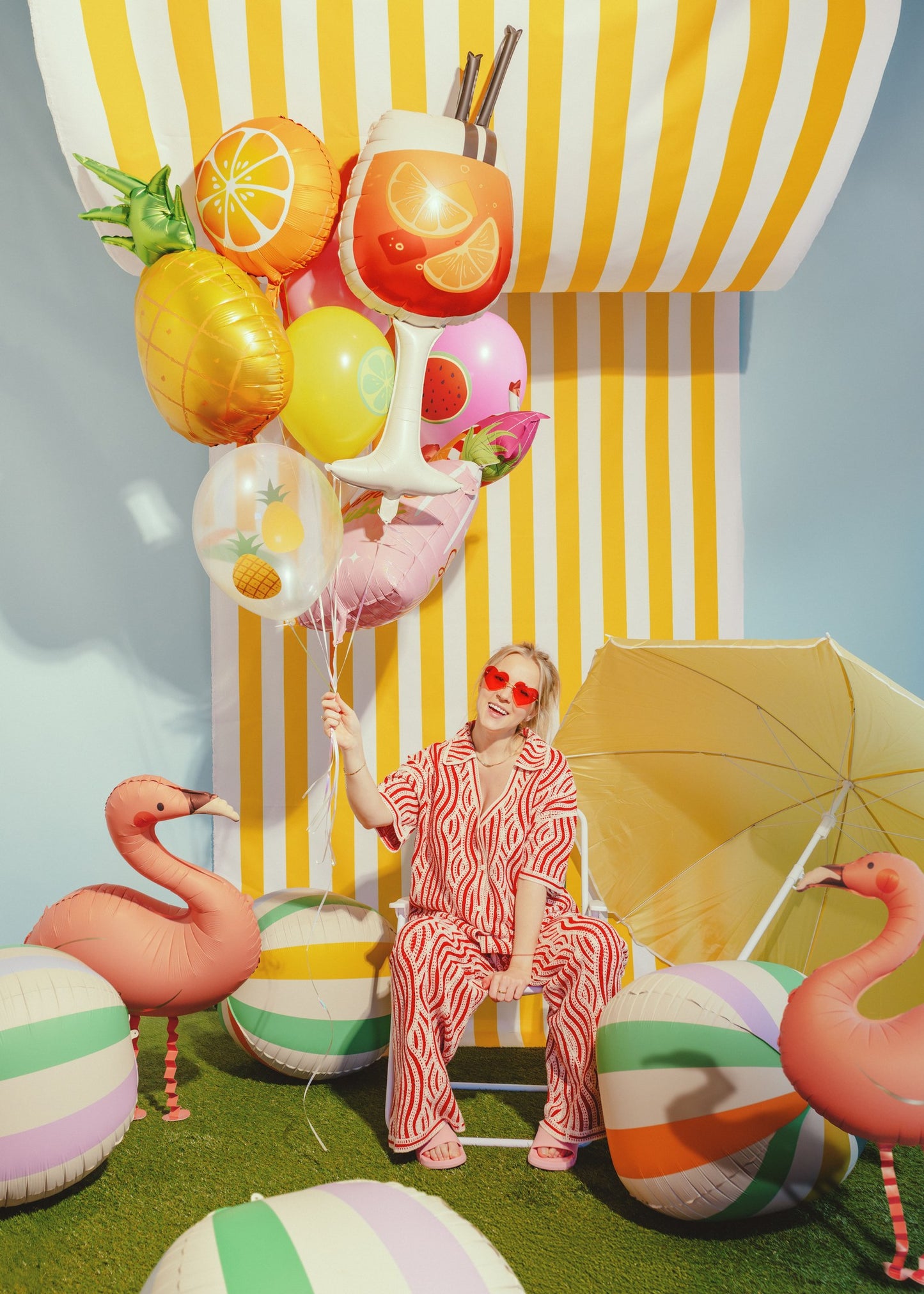 Folienballon Ananas, 38x68 cm, gelb