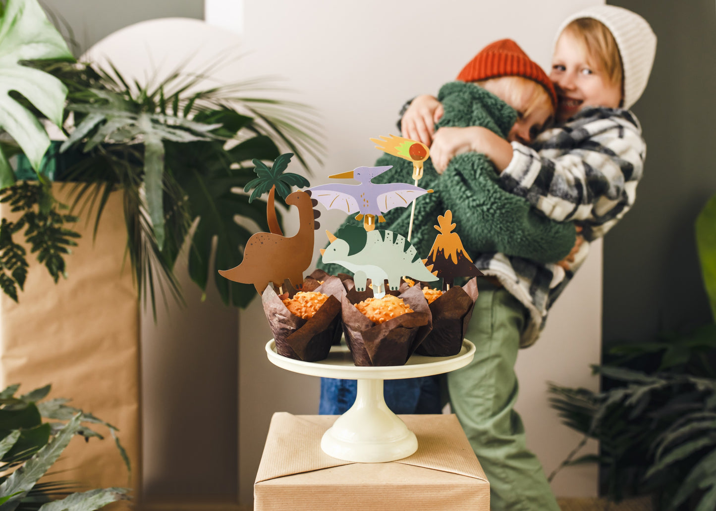Dinosaurier-Tortentopper, 8-12 cm, Farbenmix
