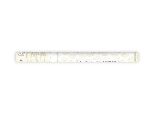 Konfettikanone mit Rosenblättern, creme, 60cm