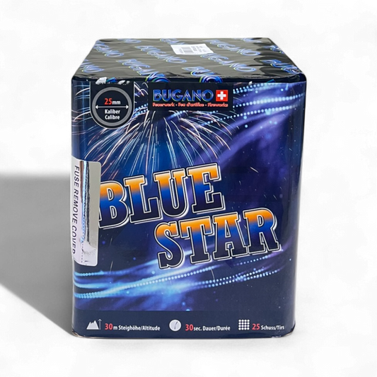 Blue Star Batterie – mehrschüssige Feuerwerksbatterie für Shows