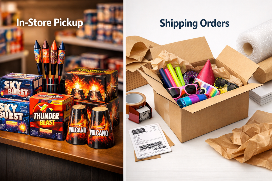 Unser Onlineshop bietet neu Versand an - Aber nicht für Feuerwerk