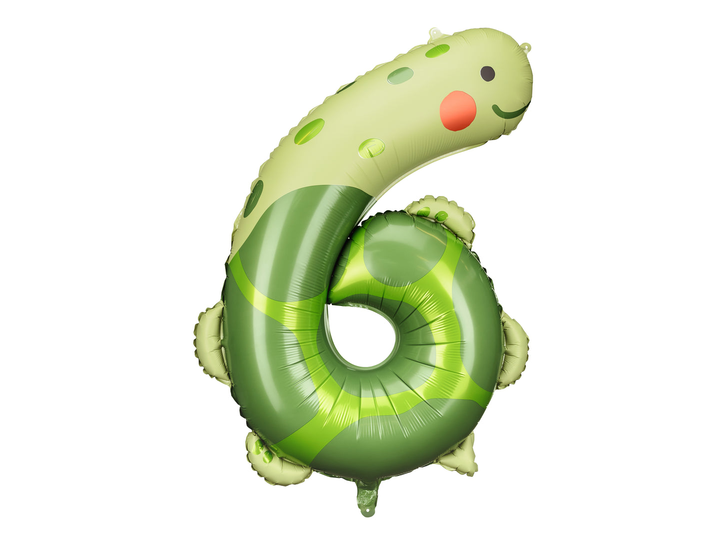 Folienballon Ziffer 6 - Schildkröte, 75x96 cm, Mix