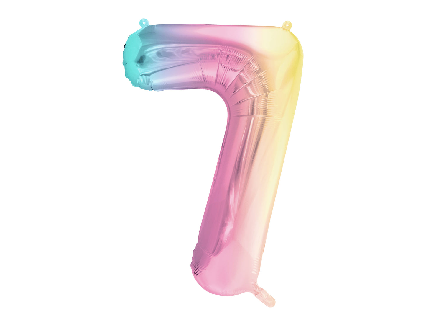 Folienballon Ziffer 7, 86cm, Pastell-Regenbogen
