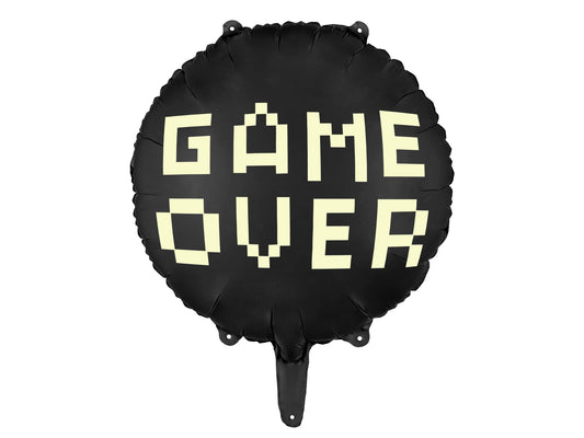 Folienballon Game over, 45 cm, Schwarz