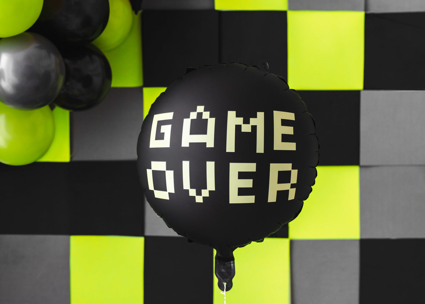 Folienballon Game over, 45 cm, Schwarz