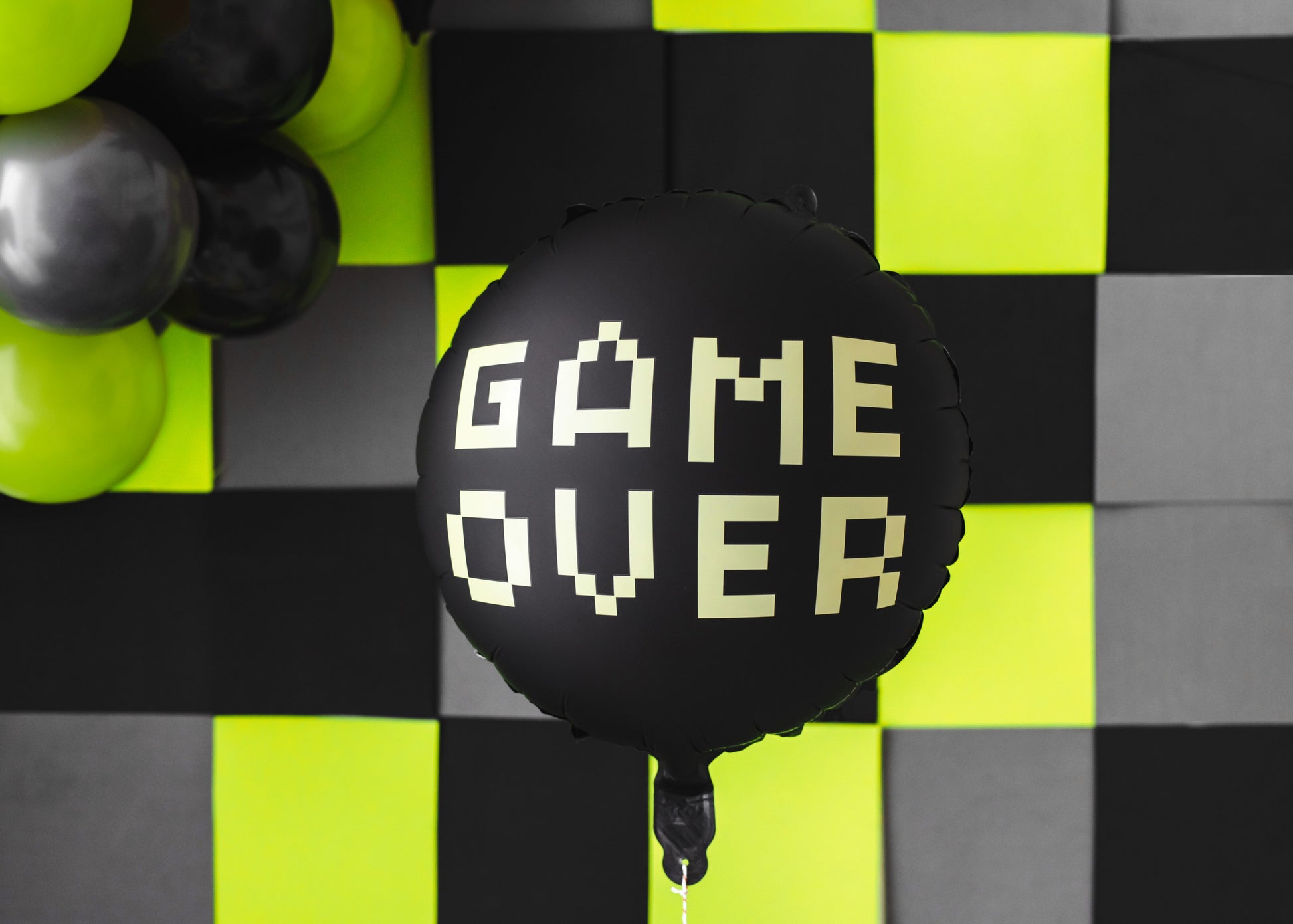 Folienballon Game over, 45 cm, Schwarz
