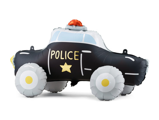 Voiture de police en ballon aluminium sur pied, assortiment, 90 x 41 cm