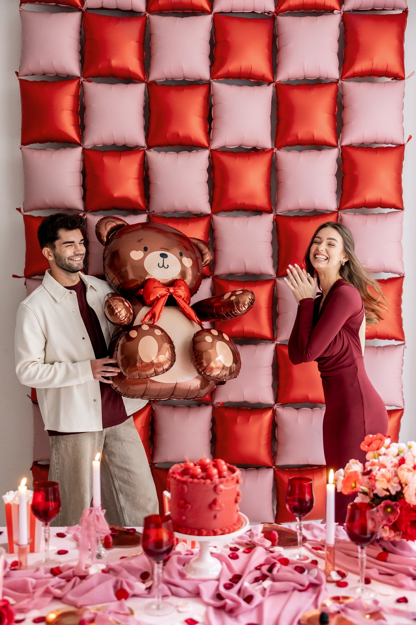 Folienballon Teddybär, 75x84cm, Mix