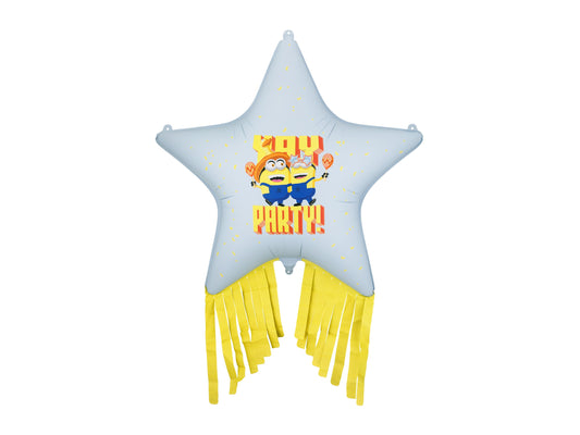 Folienballon Stern mit Quasten Minions, 72x72 cm, Mix
