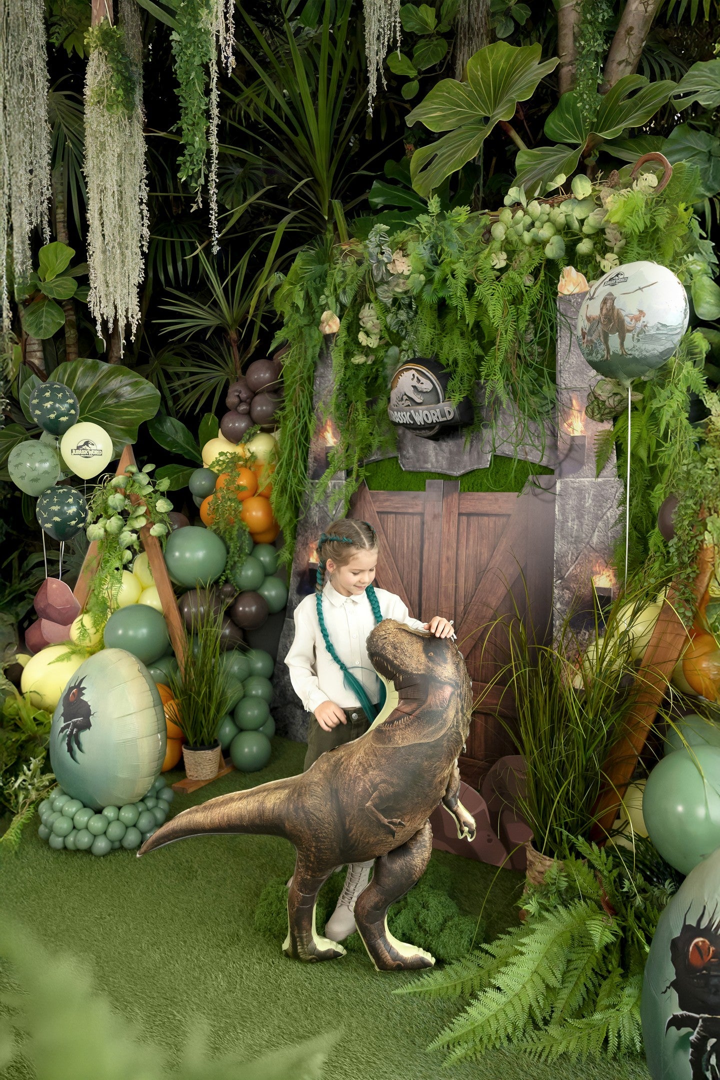 Folienballon Jurassic World T-Rex, 92x98 cm, braun