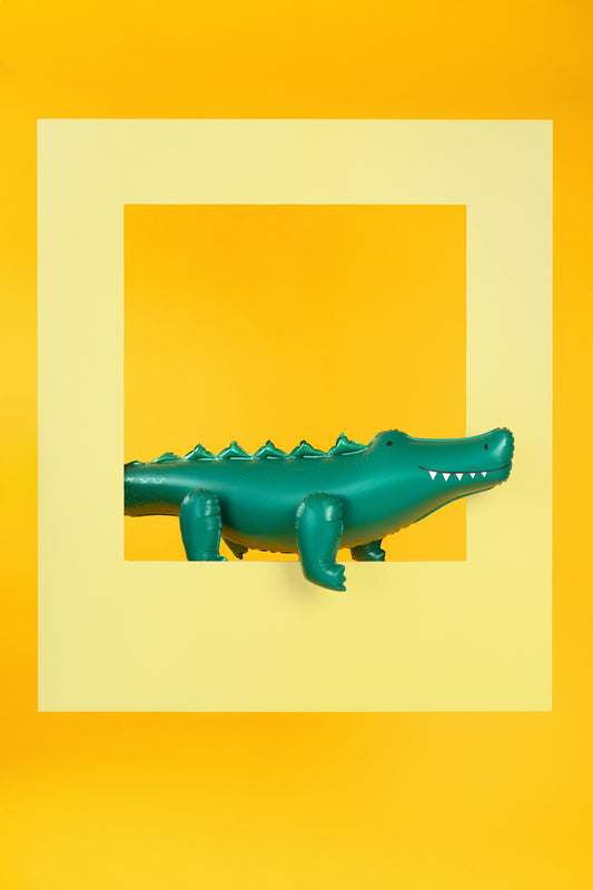 Stehender Folienballon Krokodil, 126x36 cm, Mix