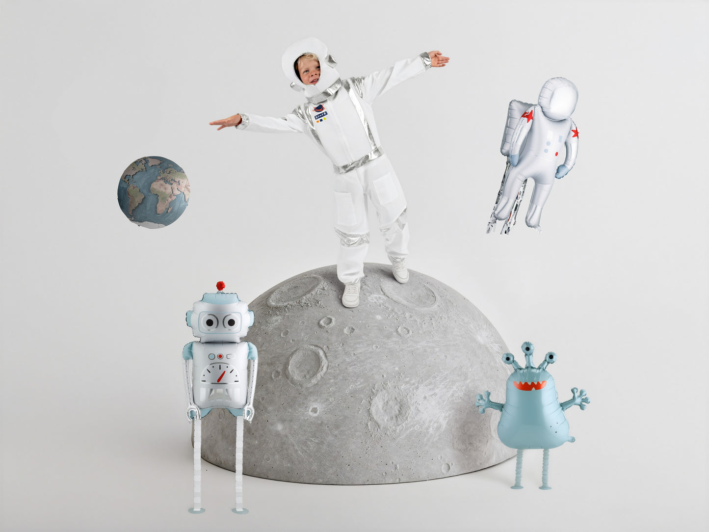 Folienballon Roboter, 37x80 cm, Mix