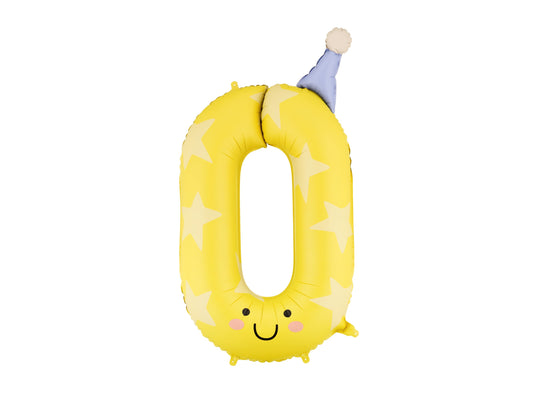 Folienballon Zahl ''0'', 86 cm, gelb