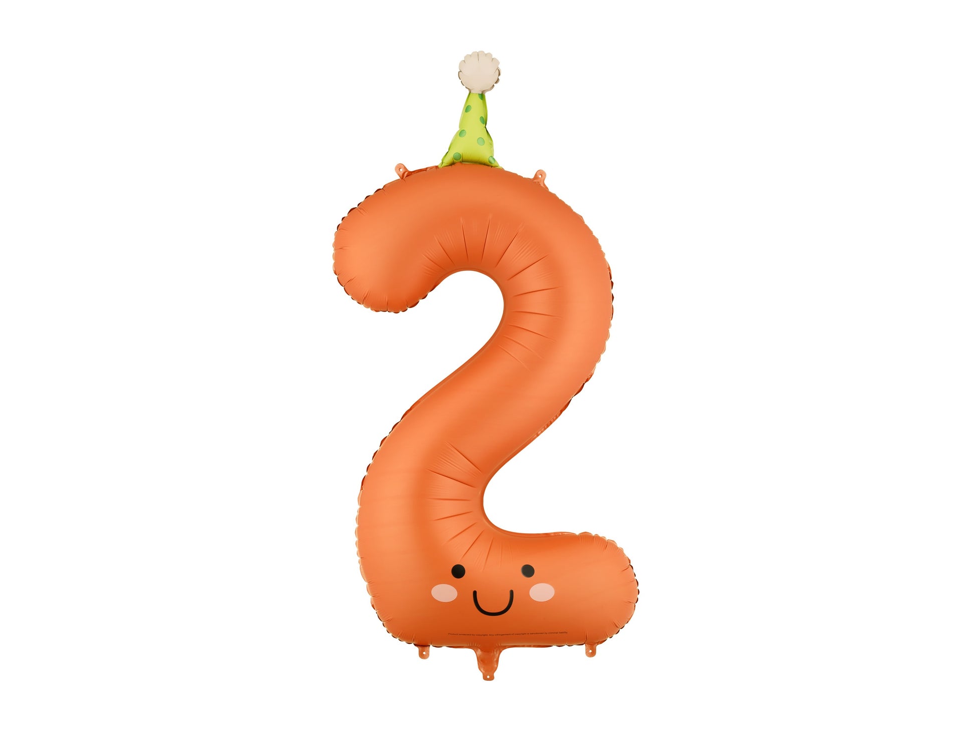 Folienballon Zahl ''2'', 86 cm, orange