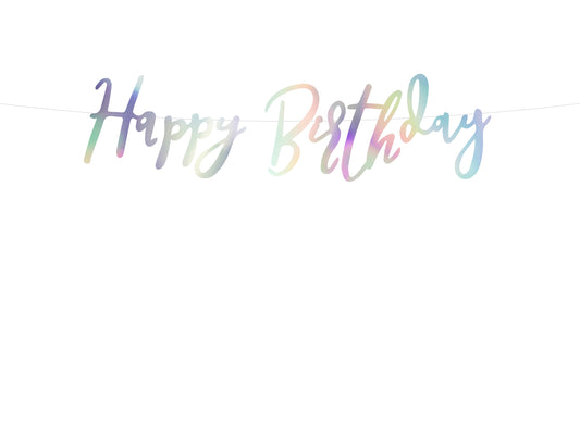 Banner Happy Birthday, schillernd, 16,5x62cm