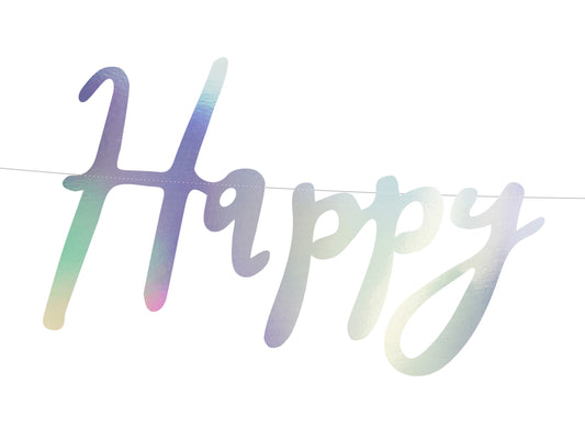 Banner Happy Birthday, schillernd, 16,5x62cm