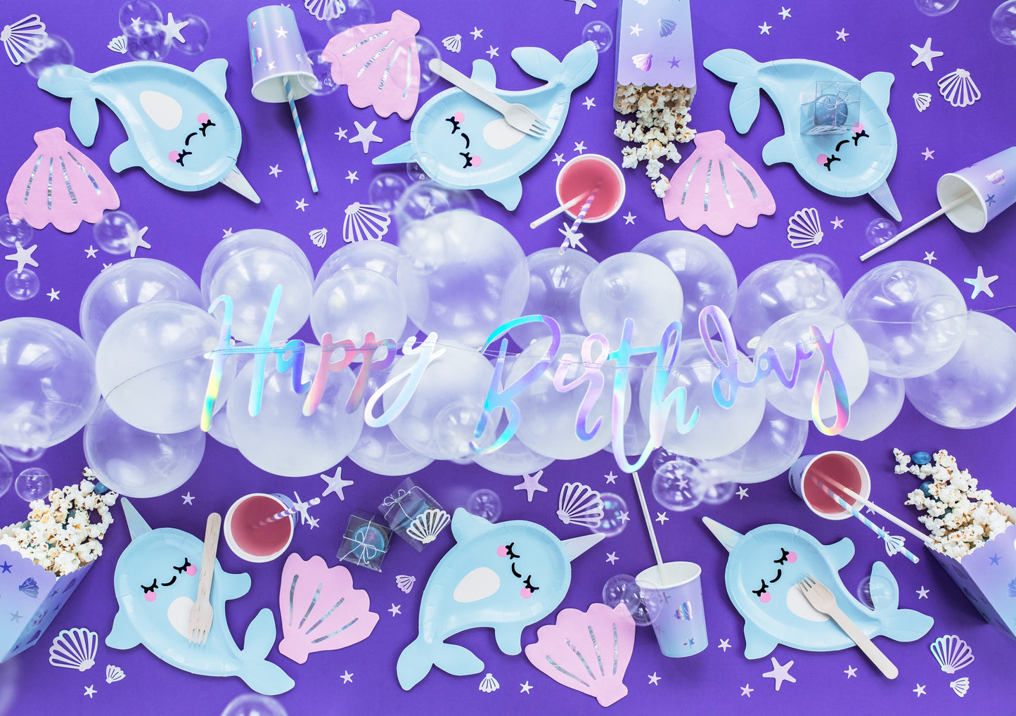 Banner Happy Birthday, schillernd, 16,5x62cm