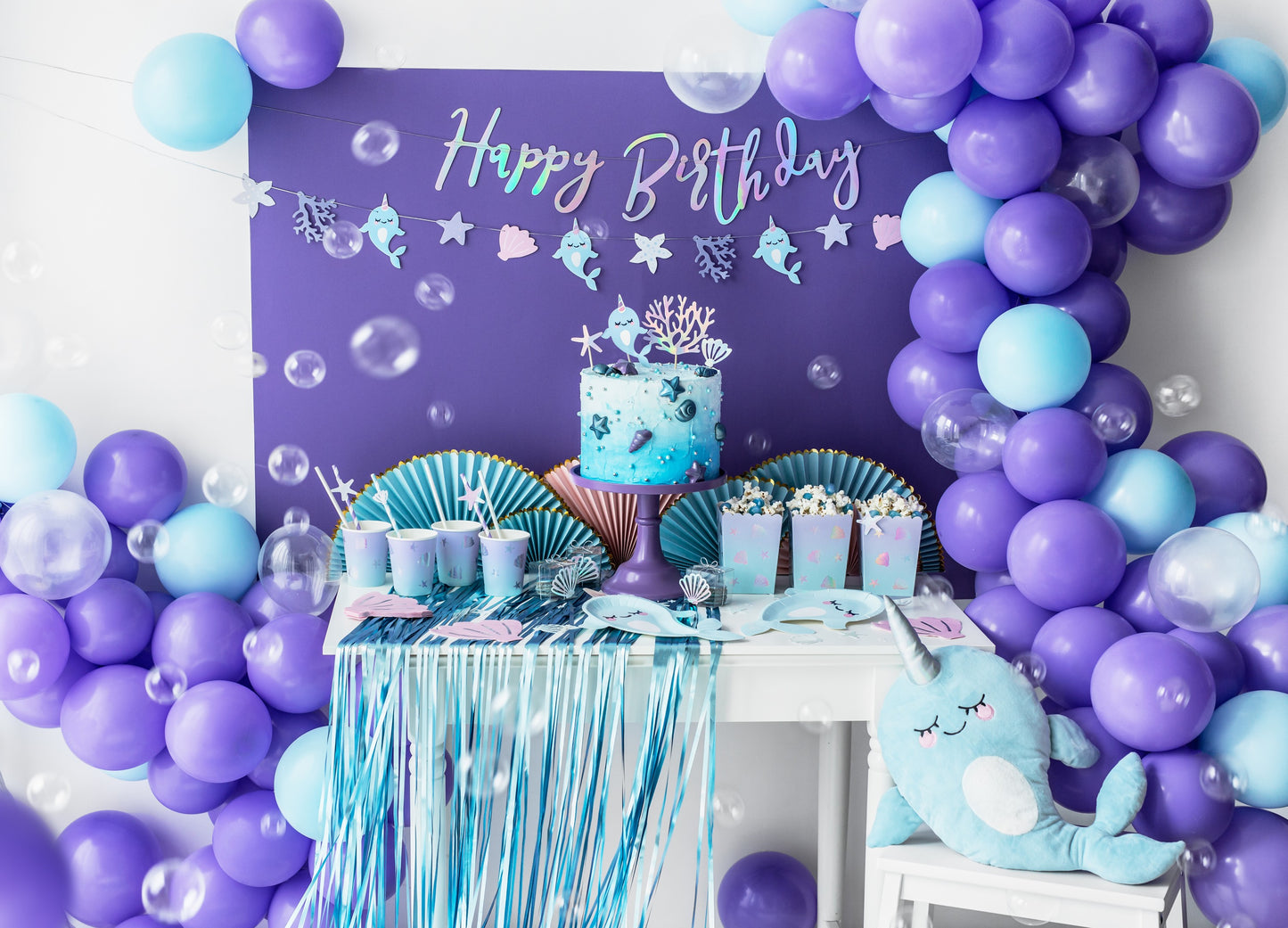 Banner Happy Birthday, schillernd, 16,5x62cm