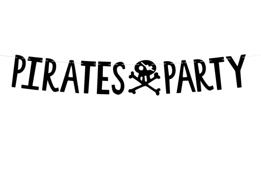 Banner Piraten - Pirates Party, schwarz, 14x100cm