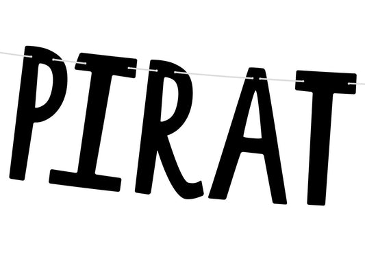 Banner Piraten - Pirates Party, schwarz, 14x100cm