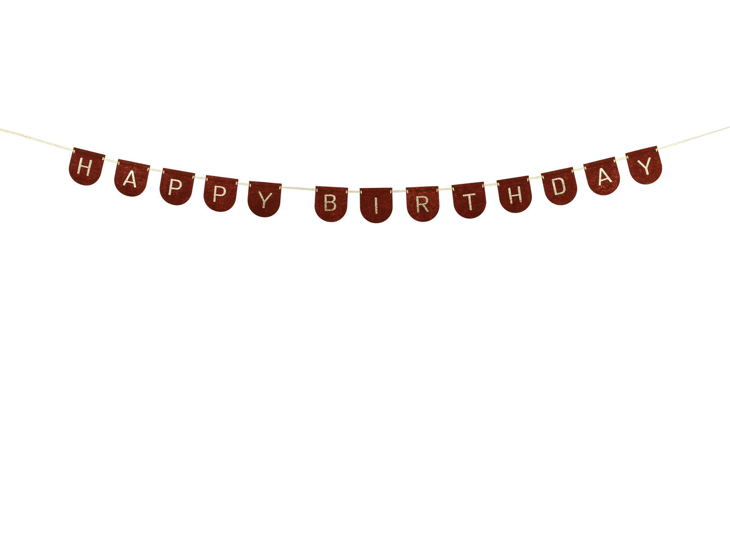 Filzbanner, Happy Birthday, braun, 3 m