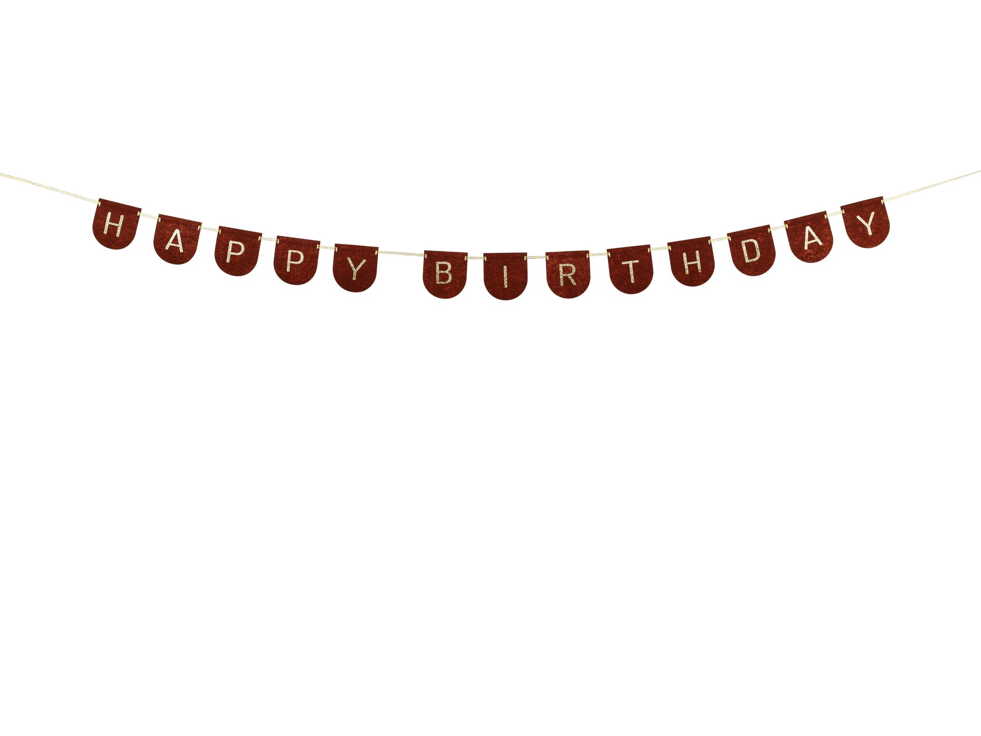 Filzbanner, Happy Birthday, braun, 3 m