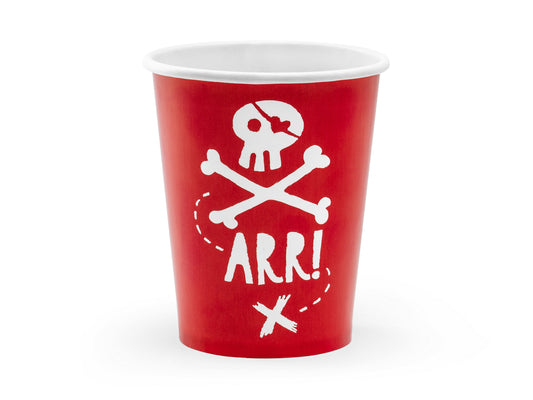 Becher Piraten, rot, 220ml