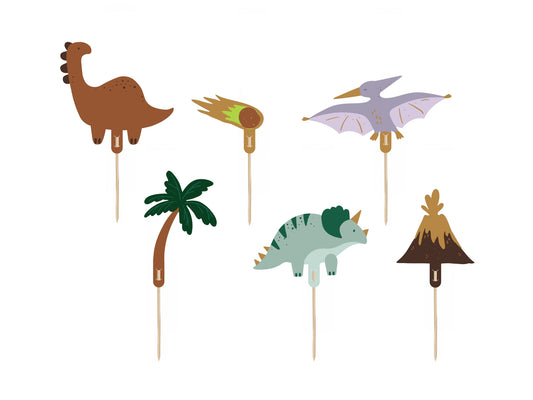 Dinosaurier-Tortentopper, 8-12 cm, Farbenmix