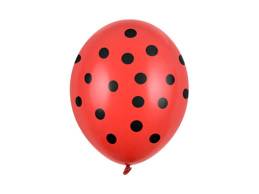 Balloons 30cm, Polka Dots, Pastel Poppy Red (1 pack / 50 pcs.)