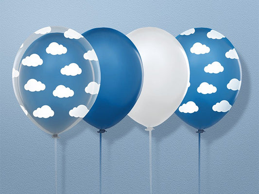 Ballons 30cm, Wolken, Pastel Corn. Blue