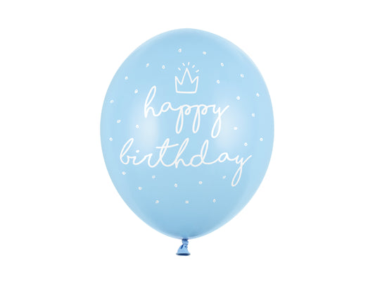Balloons 30cm, happy birthday, P. Baby Blue (1 pack / 50 pcs.)