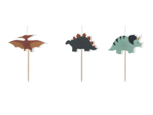 Geburtstagskerzen Dinosaurier, 3 cm, Mix
