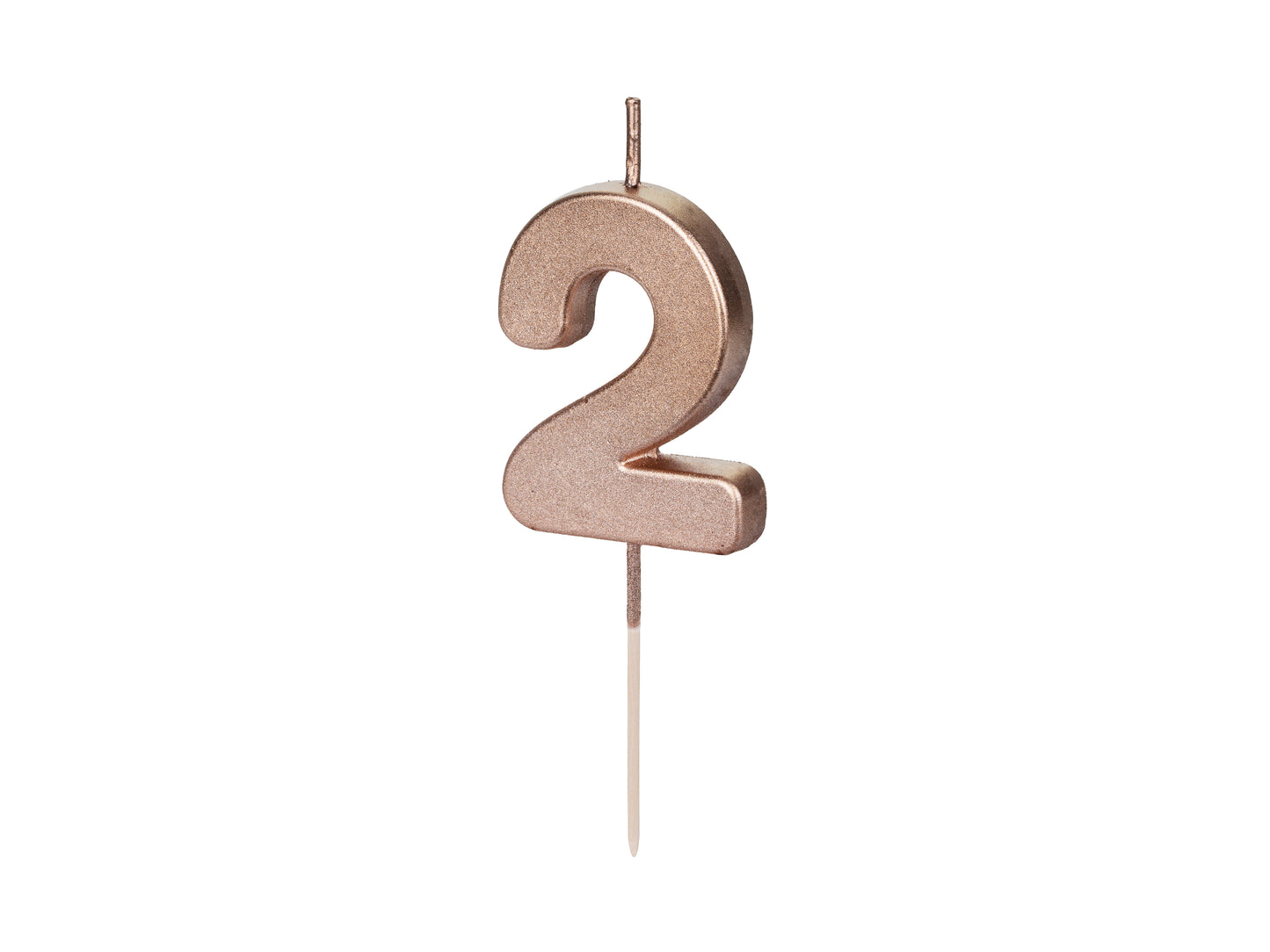 Geburtstagskerze Nummer 2, Roségold, 4,5 cm - Feuerwerk & Pyrotechnik