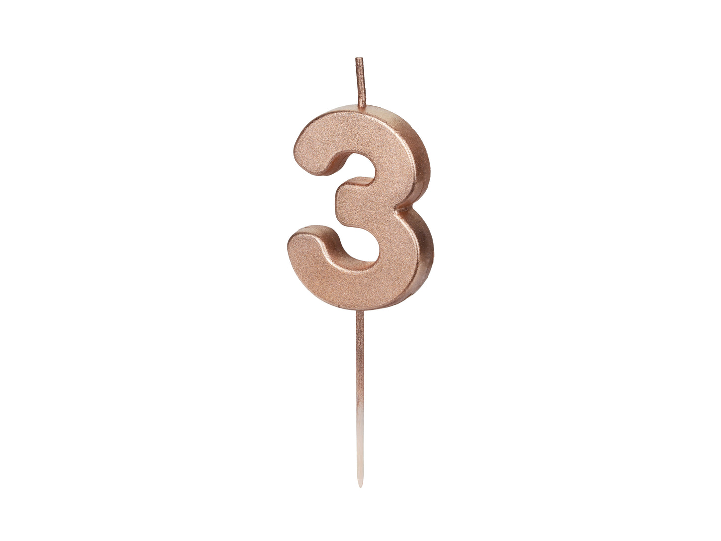 Geburtstagskerze Nummer 3, Roségold, 4,5 cm - Feuerwerk & Pyrotechnik