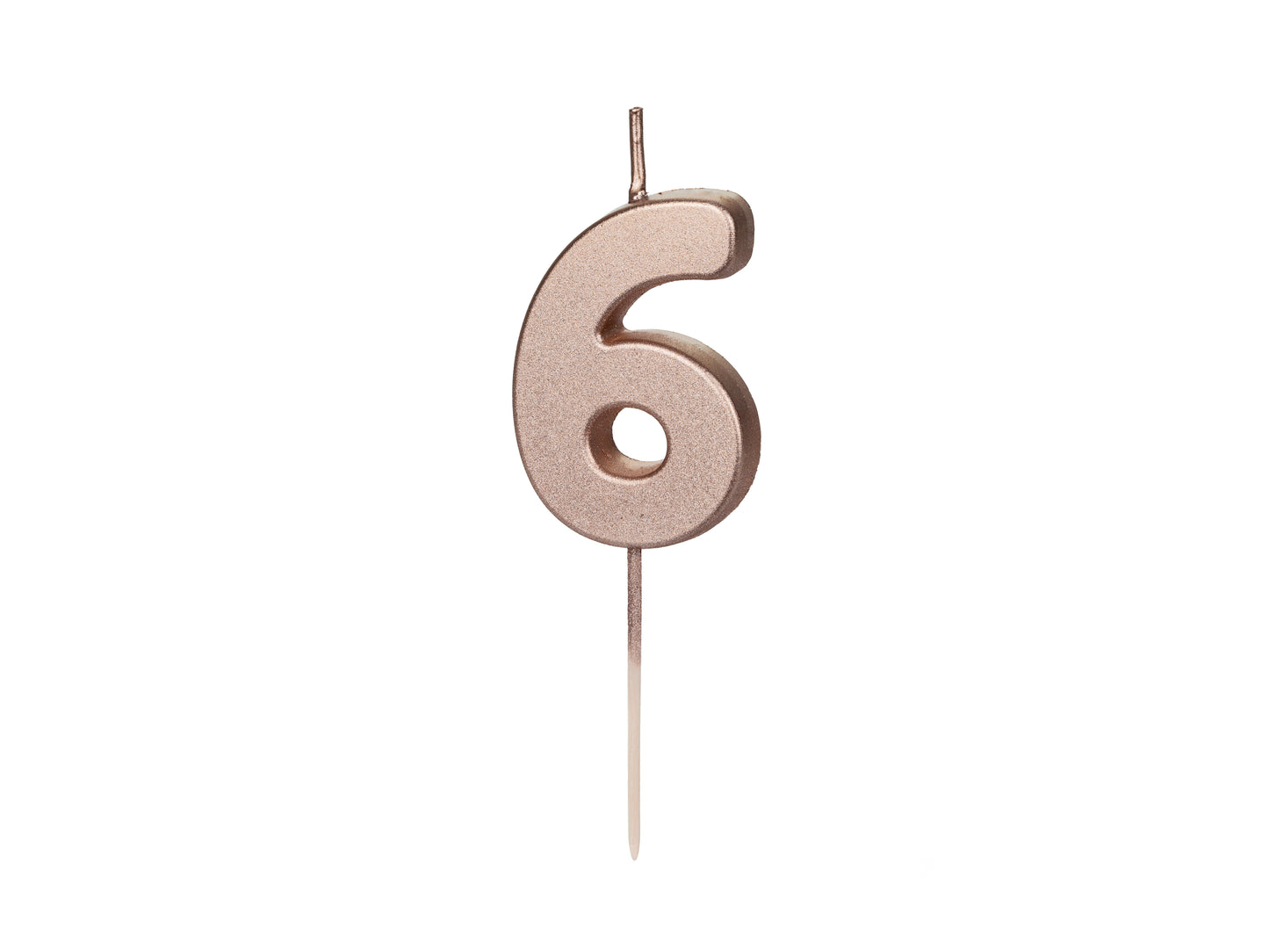 Geburtstagskerze Nummer 6, Roségold, 4,5 cm - Feuerwerk & Pyrotechnik