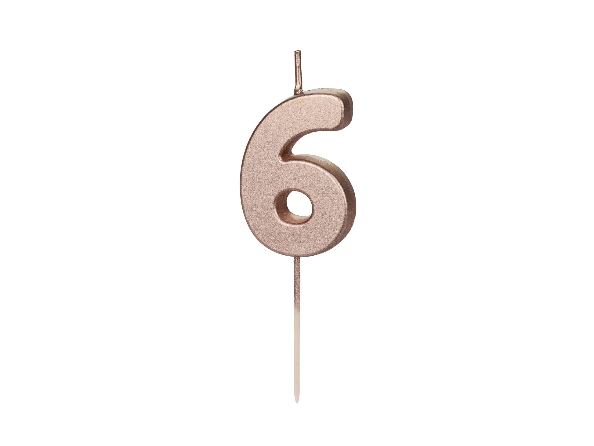 Geburtstagskerze Nummer 6, Roségold, 4,5 cm - Feuerwerk & Pyrotechnik