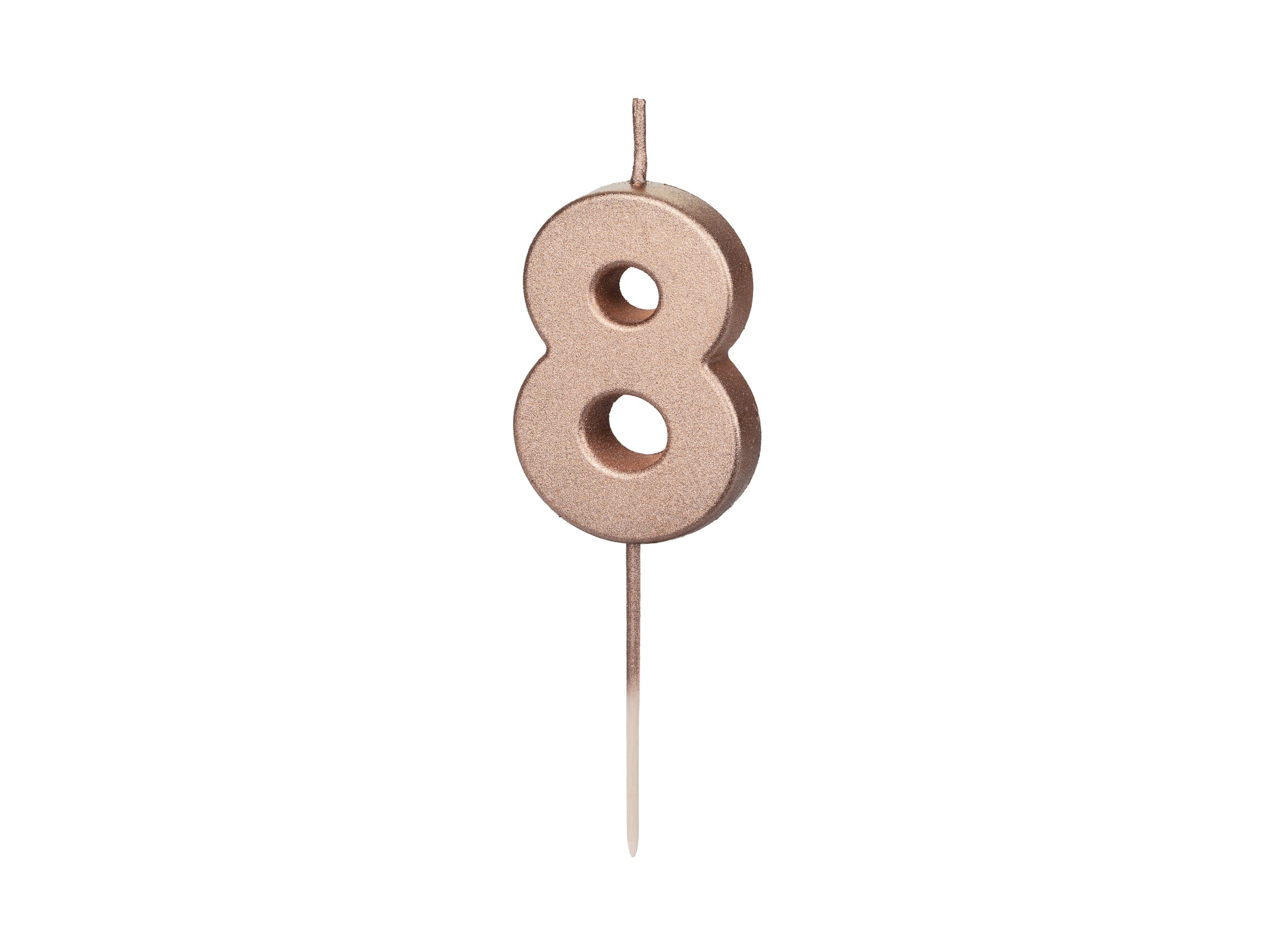 Geburtstagskerze Nummer 8, Roségold, 4,5 cm - Feuerwerk & Pyrotechnik