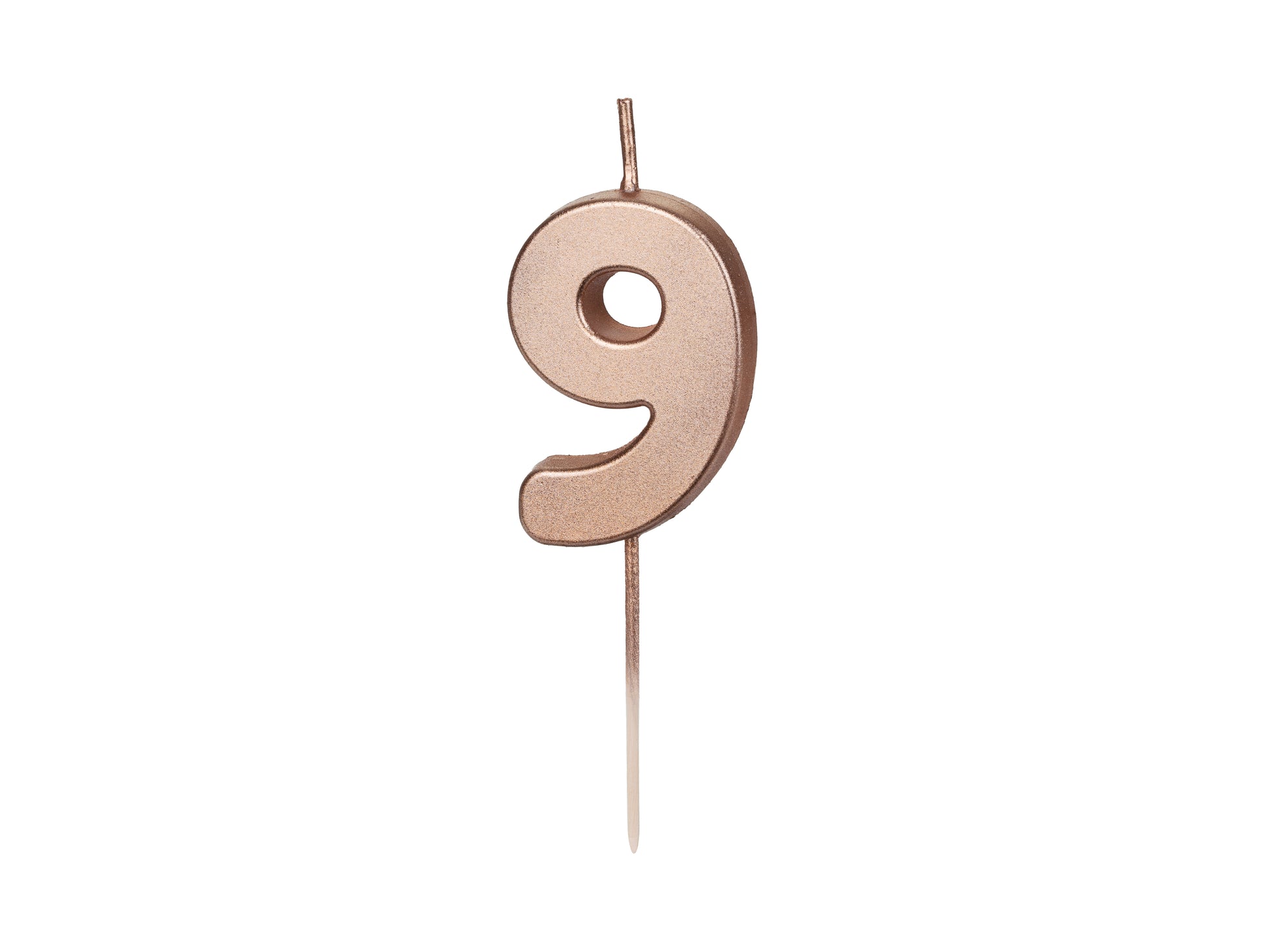 Geburtstagskerze Nummer 9, Roségold, 4,5 cm - Feuerwerk & Pyrotechnik