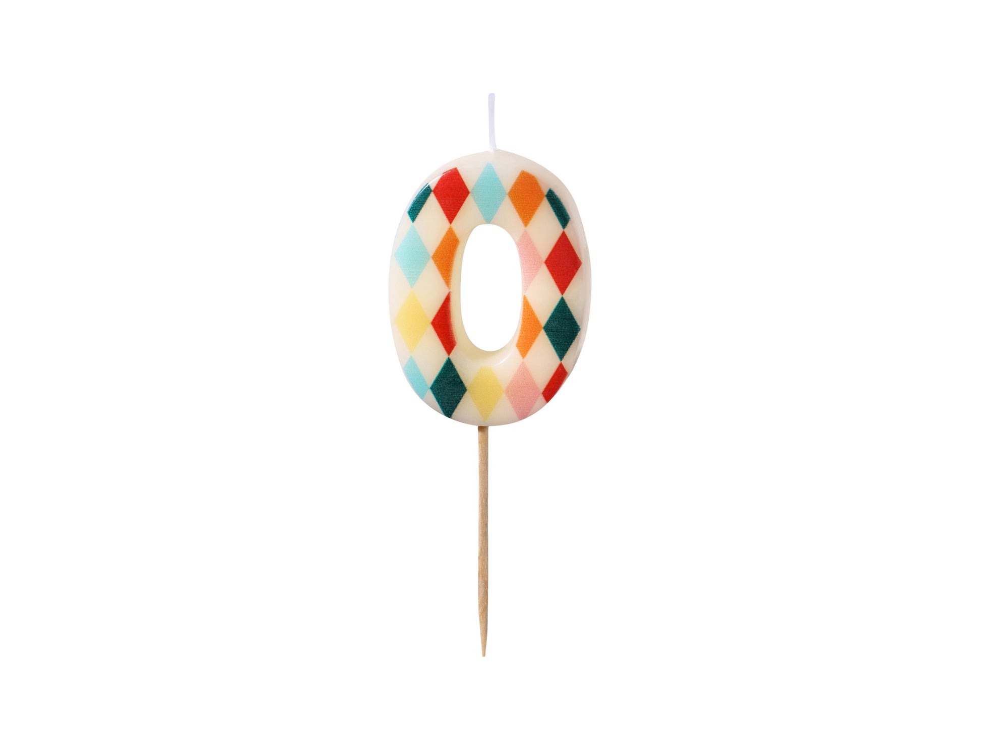 Geburtstagskerze Nummer 0 Rhombus, 5,5 cm, mix