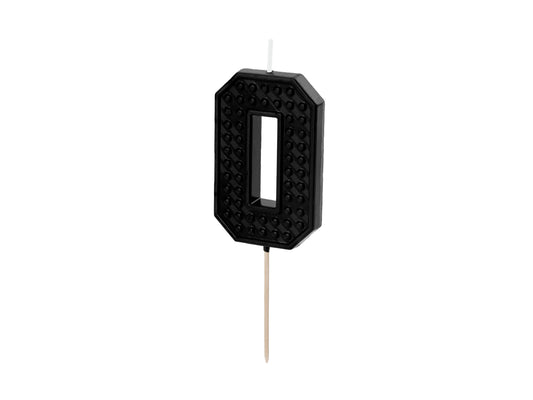 Geburtstagskerze Ziffer 0, 6 cm, Schwarz