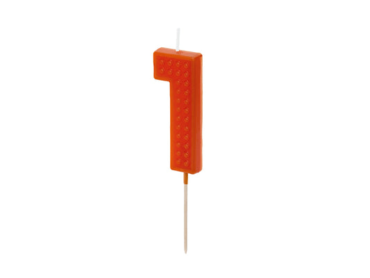 Geburtstagskerze Ziffer 1, 6 cm, Rot