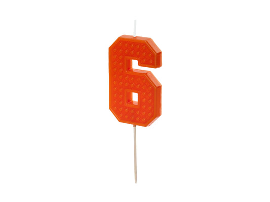 Geburtstagskerze Ziffer 6, 6 cm, Rot