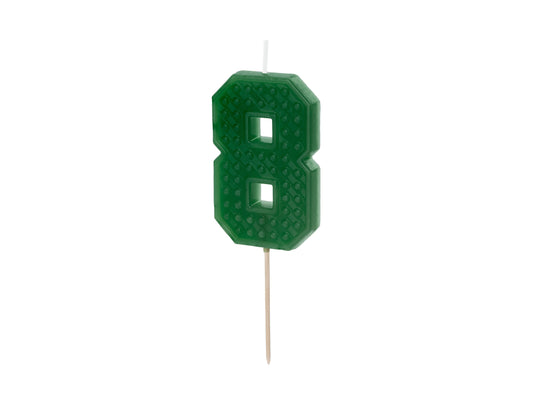 Geburtstagskerze Ziffer 8, 6 cm, Grün