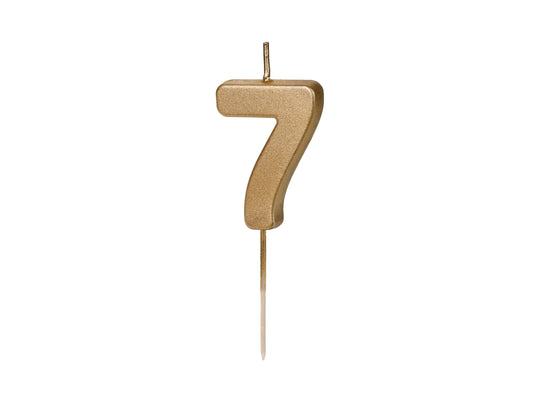 Geburtstagskerze Ziffer 7, 4.5 cm, Gold