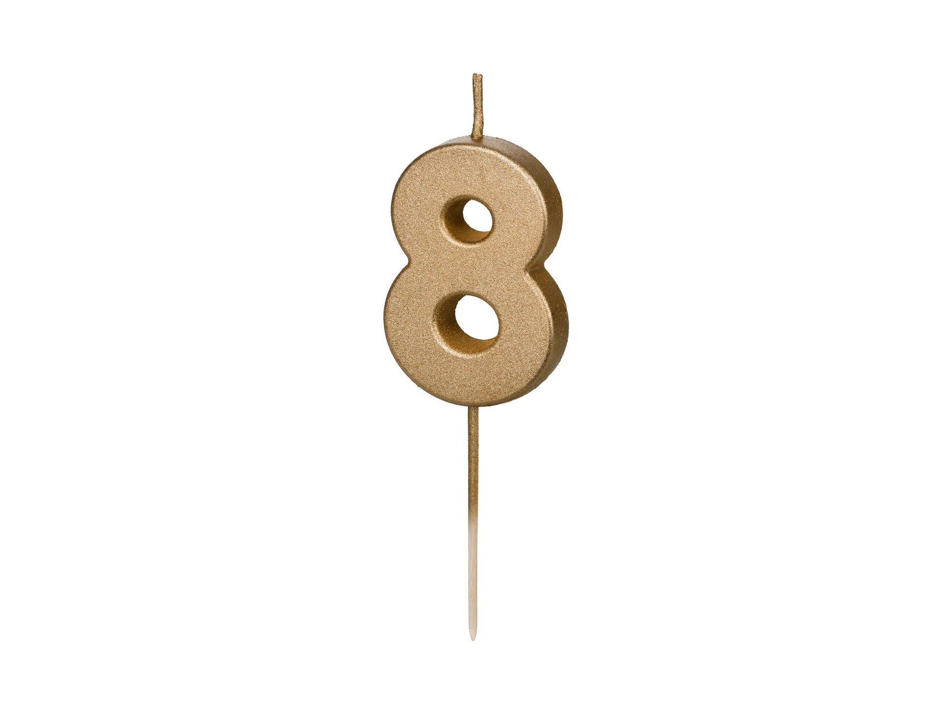 Geburtstagskerze Ziffer 8, 4.5 cm, Gold