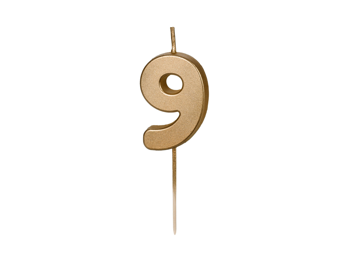 Geburtstagskerze Ziffer 9, 4.5 cm, Gold