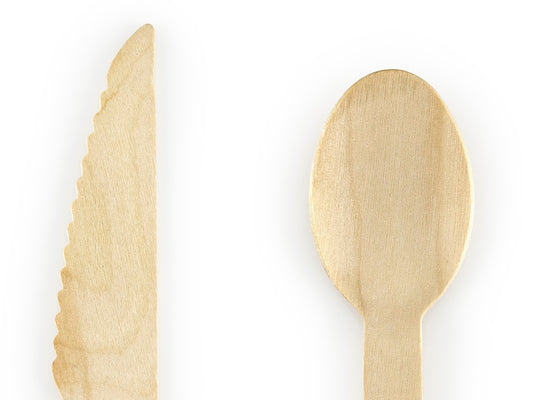 Holzbesteck Sterne, Gold, 16cm