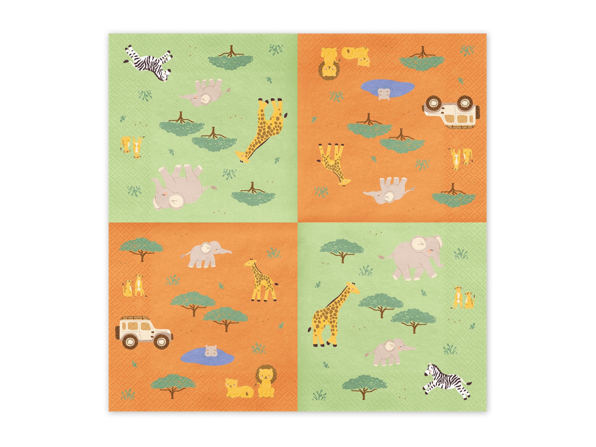 Servietten Safari, 33x33 cm, Mix
