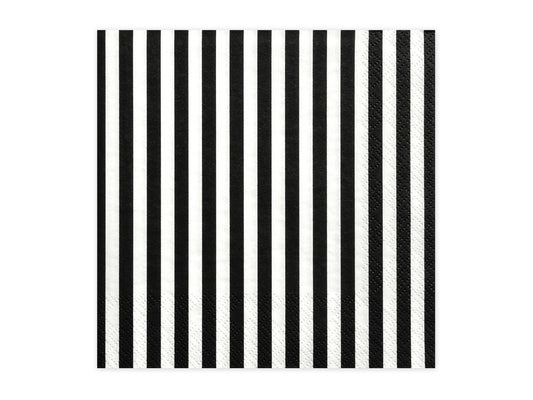 Gestreifte Servietten, schwarz, 33 x 33cm